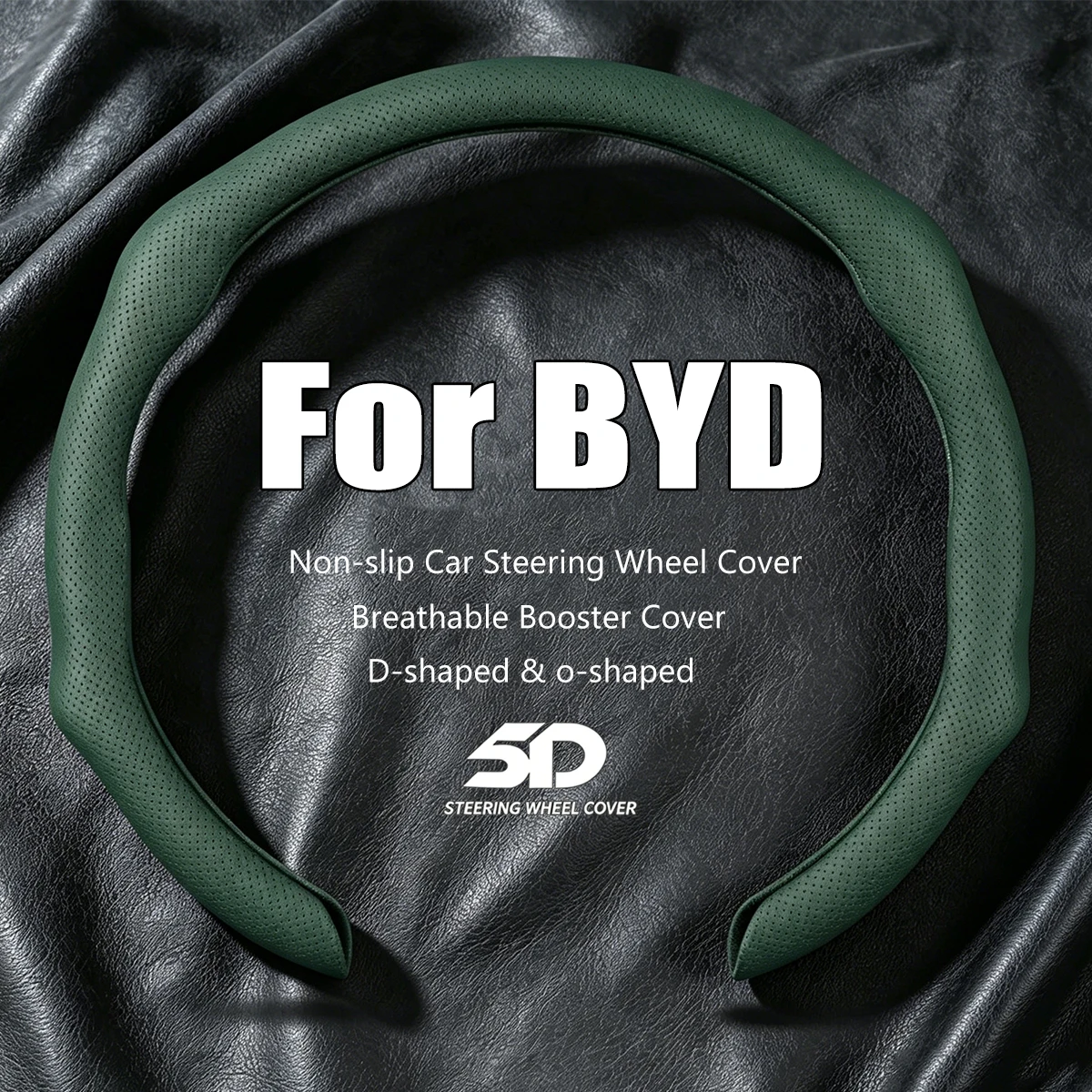 5D NAPPA Premium Car Steering Wheel Cover For BYD Qin Plus Qin Pro Seal 5 Song Plus Song Max Breathable Non-slip Booster Covers