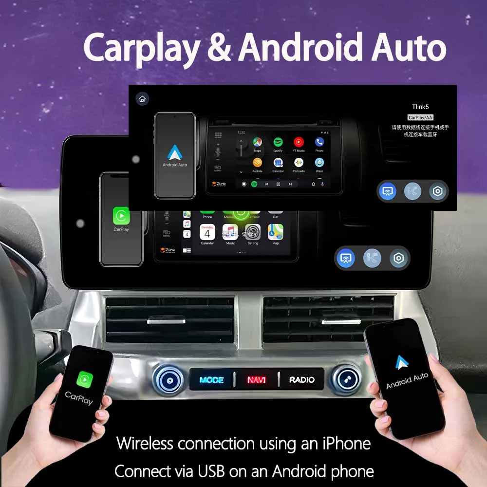 For Toyota 4runner 2007 - 2021 Bluetooth DSP Wireless CarPlay Car Radio Stereo GPS Navigation Multimedia Player Android 15 12.3