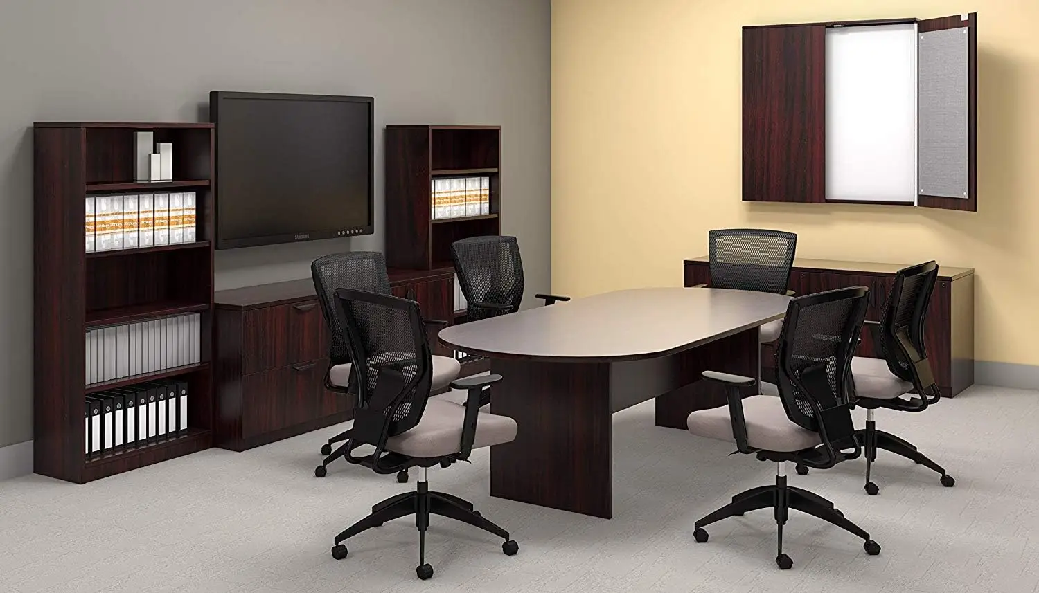 10FT Conference Table & Chairs (G10900B) Set, Dark Cherry Espresso Artisan Grey Mahogany Walnut (10FT Table Only Espresso)