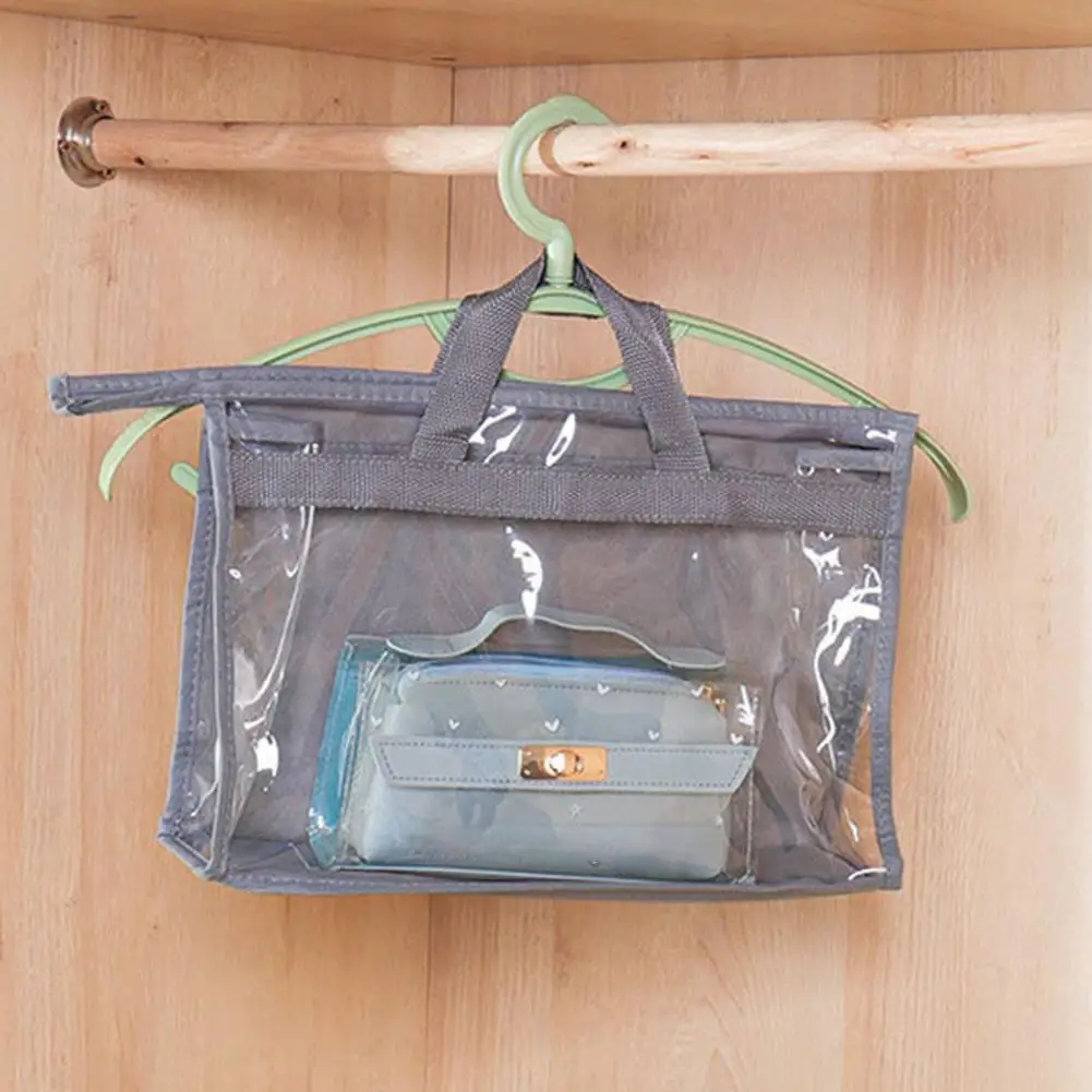 Clear Dust Cover Bag with Handle, Transparent Moisture-proof Storage Organizer,Fashionable Dustproof Sleeve for Handbags