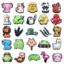 1-25pcs Cartoon Cats Dogs Animal Series PVC Shoe Charms Accessories Clogs Sandals Buckle Shoe Decorations Pins Childrens Gifts