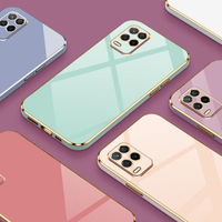 For Realme 8 5G Case Luxury Square Plating Realme Narzo30 5G Phone Case ShockProof Silicone Back Cover Fundas