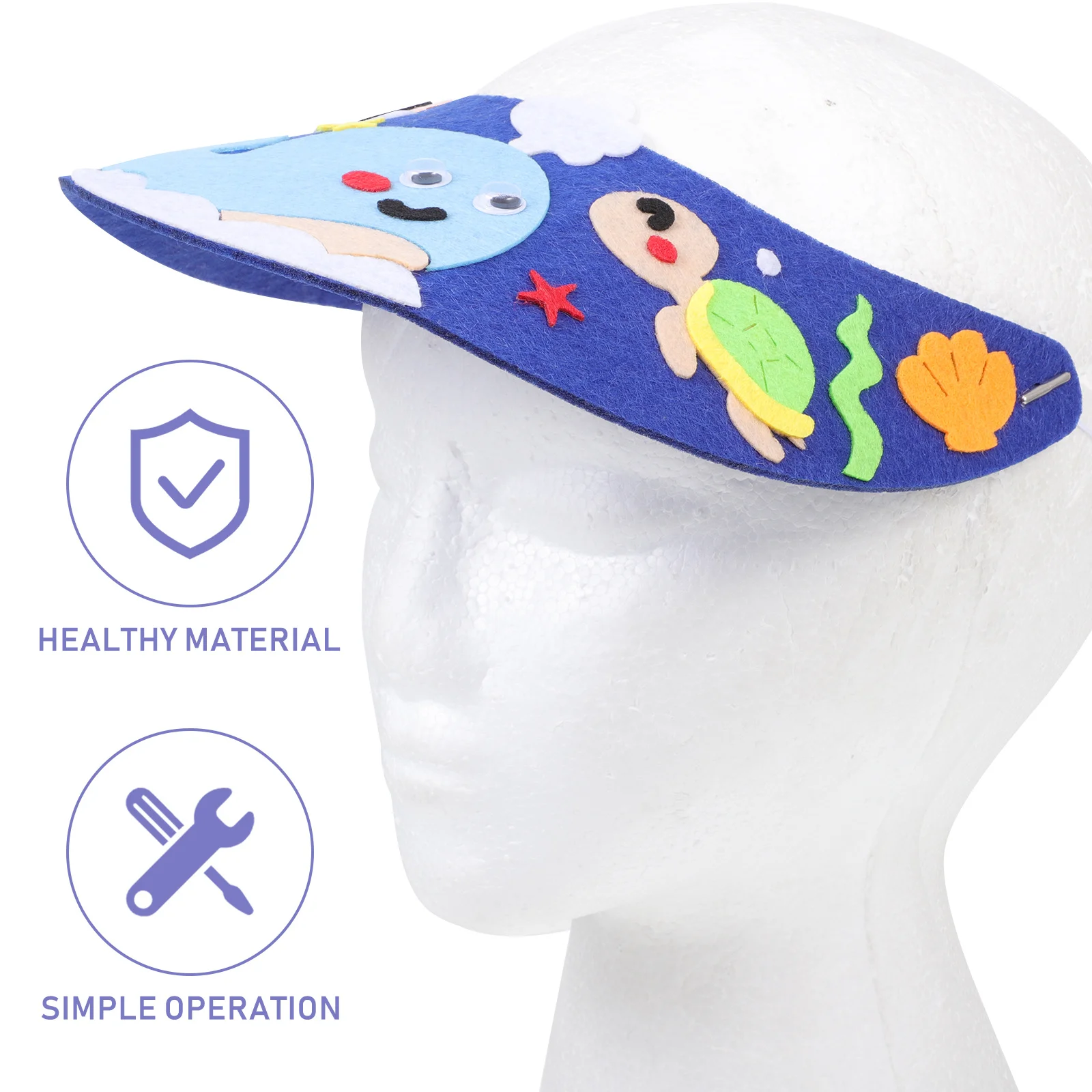 

3Sets DIY Non-Woven Sunbonnet Craft Kit Kids Craft Materials Sun Hats Decoration Party Supplies Creative Manual