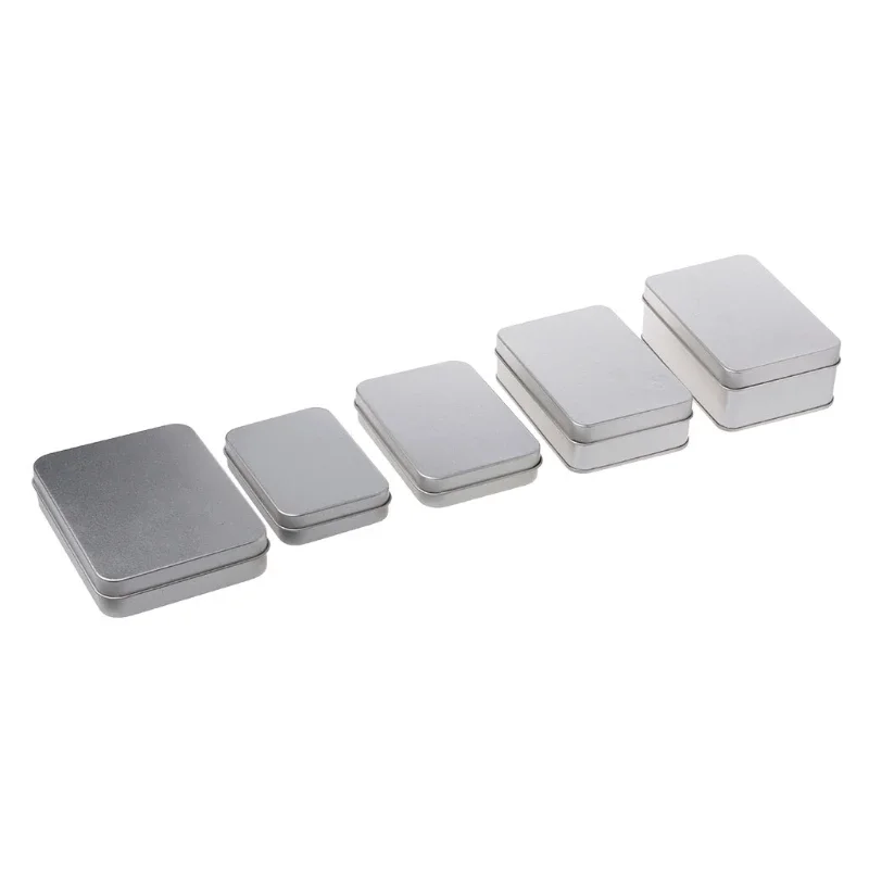 Small Metal Tin Silver Storage Box Case Organizer For Money Coin Candy Key Drop Ship