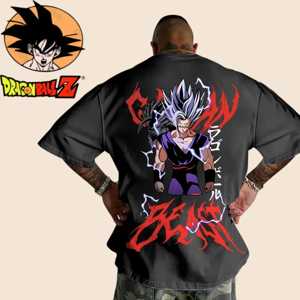 

Dragon Ball Summer Men's T-shirt Japanese Anime Beast Gao Han Y2K Harajuku 2025Men's Women's New Hot Selling Pure Cotton T-shirt