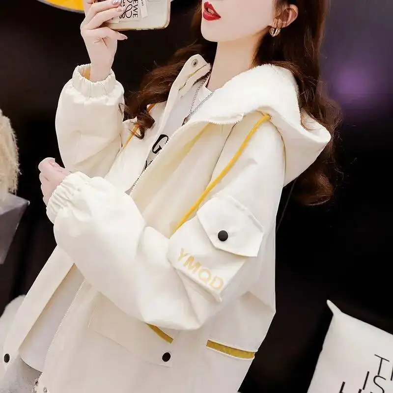 موضة المخملية رشاقته الدافئة 2025 جديد غير رسمي فضفاض مقنع يندبروف الدانتيل متابعة جيوب الرسالة معاطف قطنية متعددة الاستخدامات #6