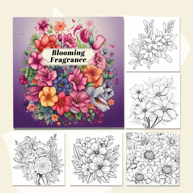 Art Books Coloring Doodling Painting Figures, Patterns Coloring and Using Colored Painting Paper