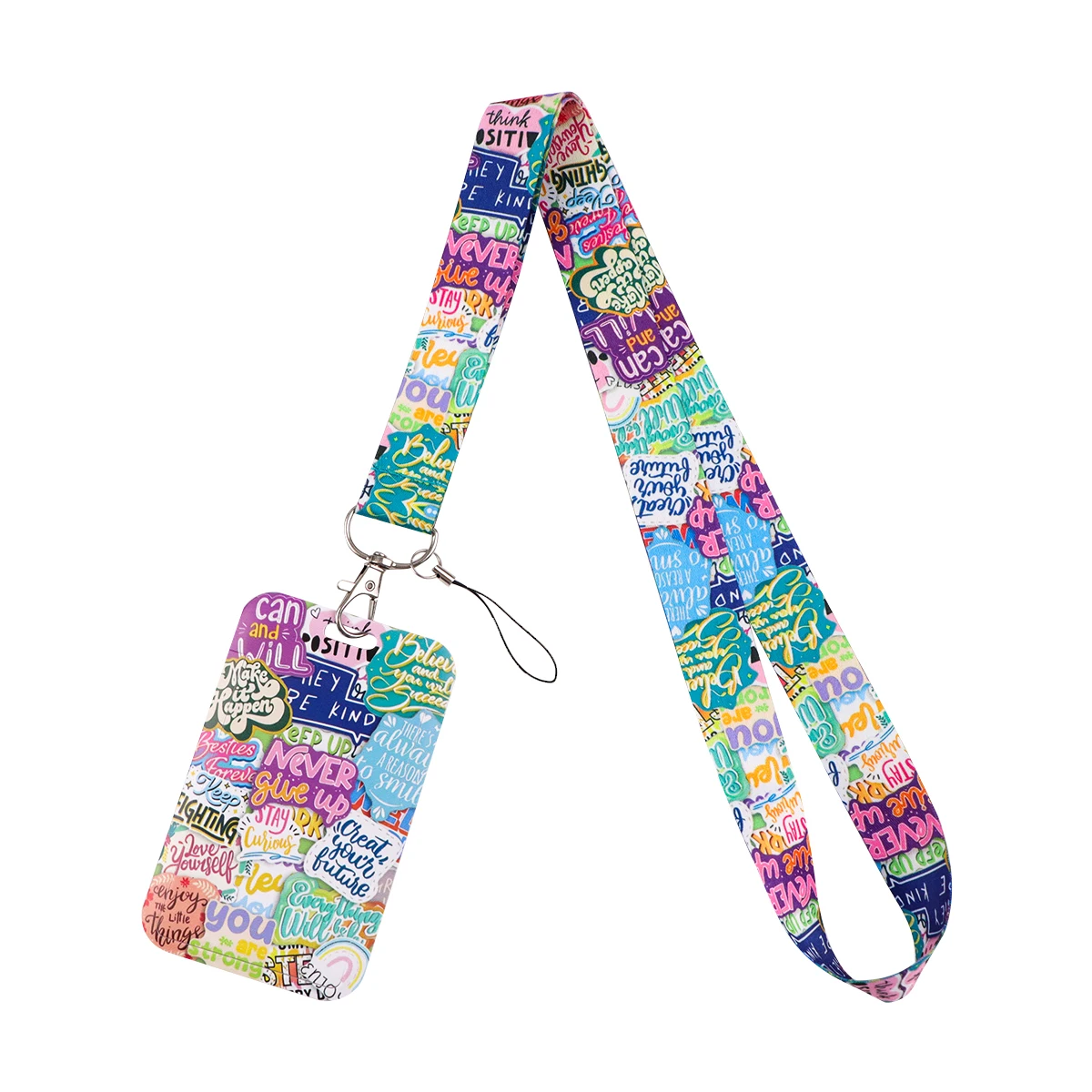 Inspirational Quotes Credential Holder Funny Lanyards for Key Neck Strap For Card Badge Gym Keychain Christmas Decoration Gift