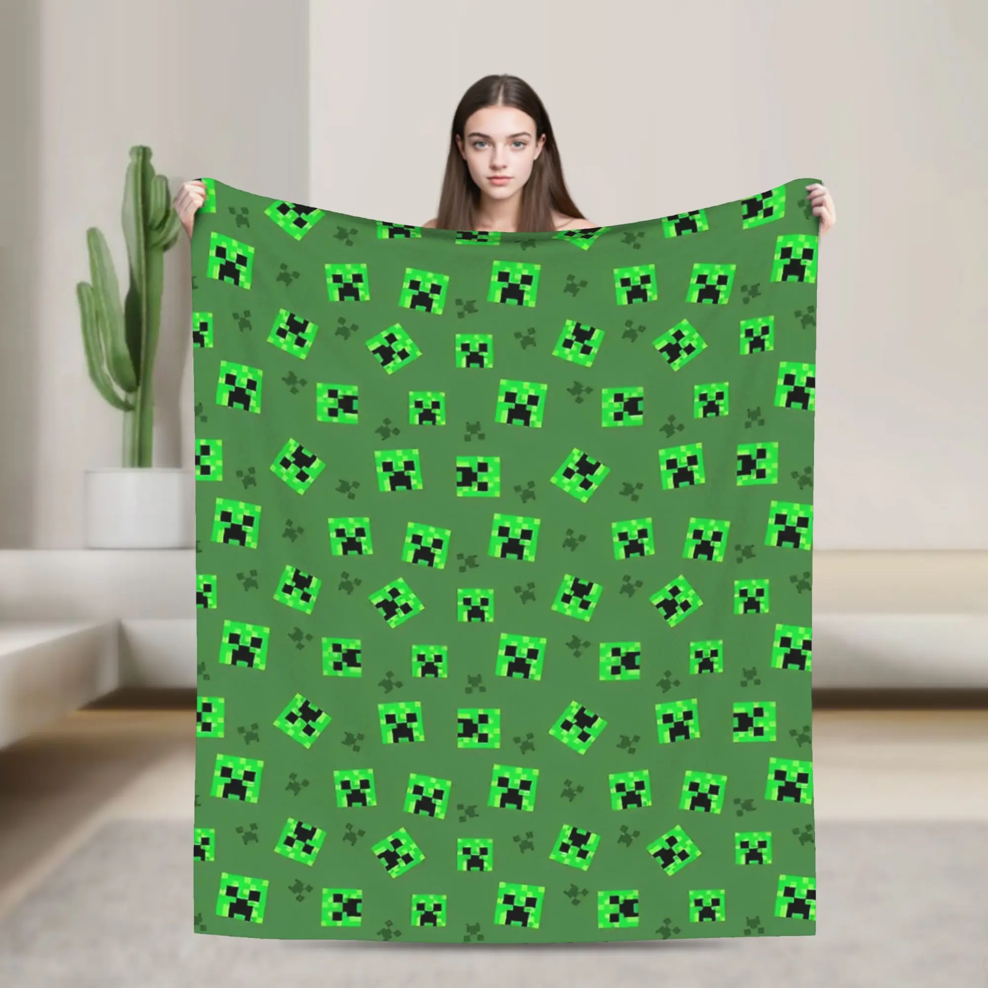 Creepers Pattern Texture Knitted Blankets Wool Throw Blanket Summer Air Conditioning Portable Ultra-Soft Warm Bedspreads,