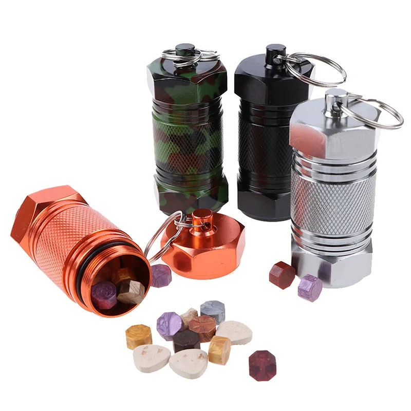 Waterproof Seal Tank Aluminum Capsule Container Drug Organizer Pocket Pill Cases for Outdoor Emergency Medicine Storage Bottles