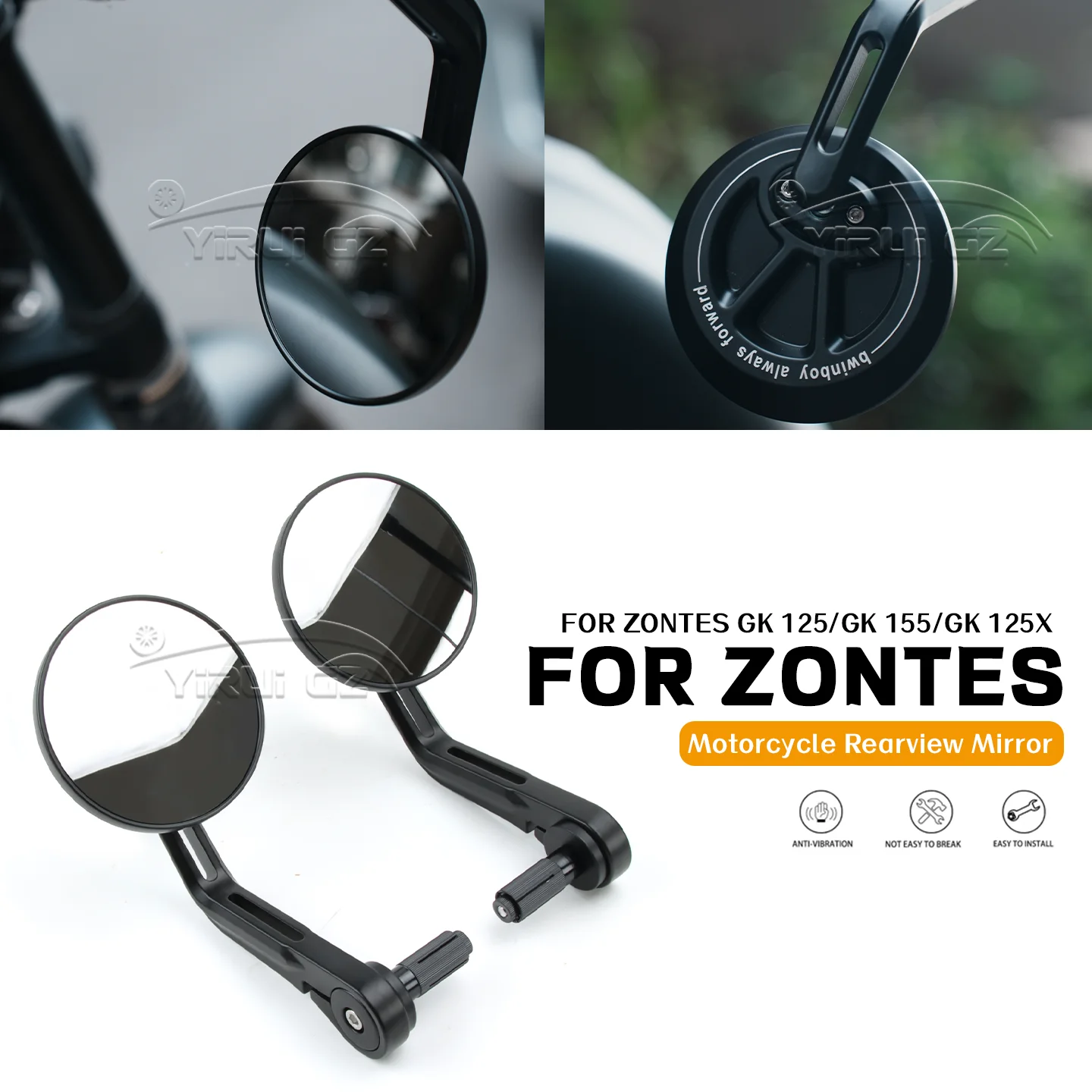 

Зеркало заднего вида на руль мотоцикла для Zontes GK125/GK 155/GK 125X, боковое зеркало на руле в стиле ретро GK 125/GK 155/GK 125X
