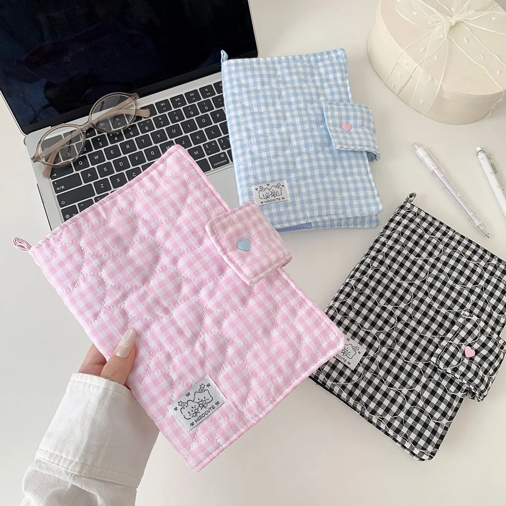 Koreanische Mode Gitter-Liebes-Motiv Abnehmbare Buchhülle Schreibwaren-Aufbewahrung Schutzhülle A5 Pack Buchhülle – Detail 10