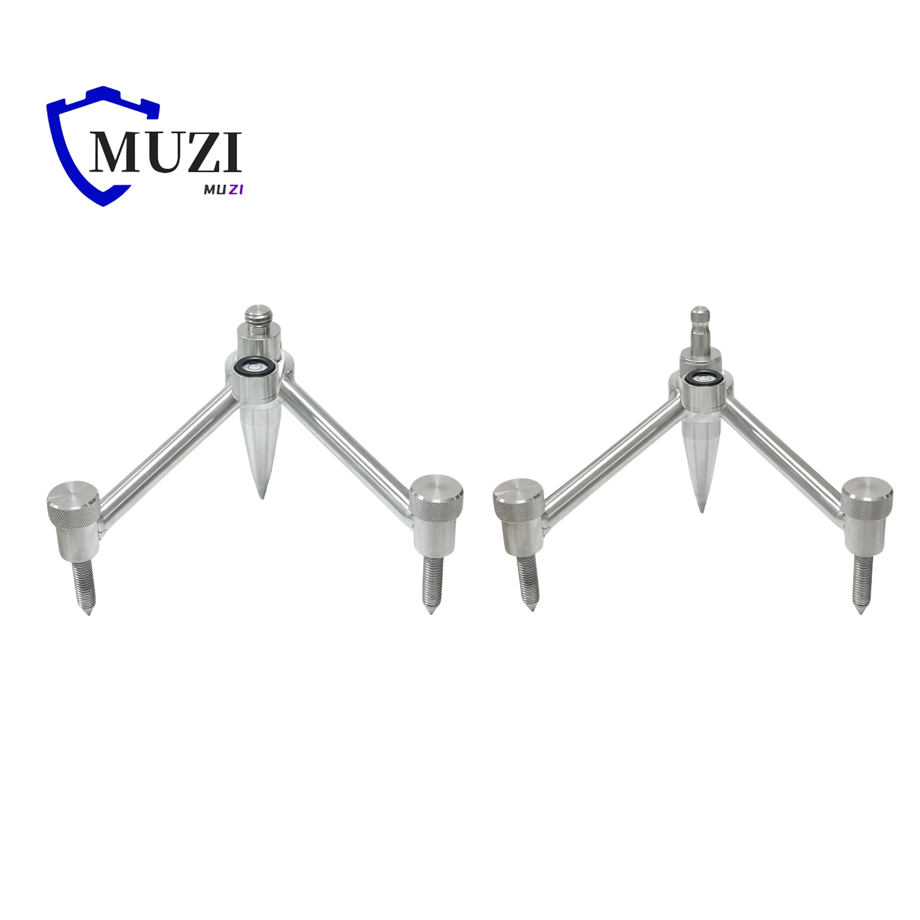 11cm Stainless Steel Mini Survey Tripod for Leica for Topcon Surveying Prism Pole with 5/8-11 Thread Adapter & Bubble Level