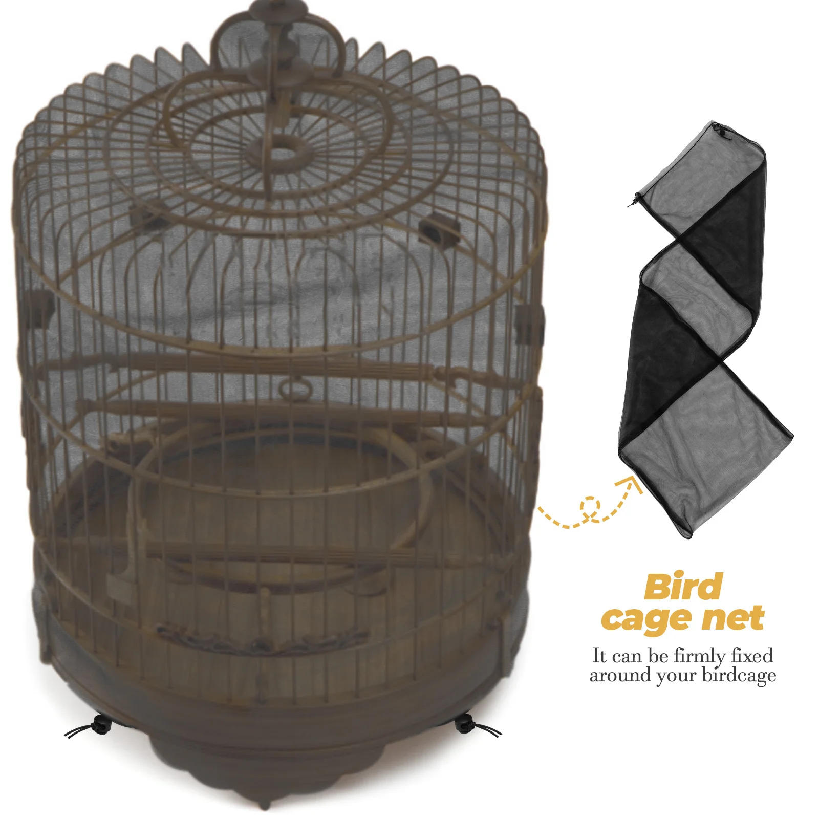 

Elastic Bird Cage Cover Tulle Breathable Mesh Skirt for Parrot Cage Accessories Airy Comfortable Airy Birdcage Cover