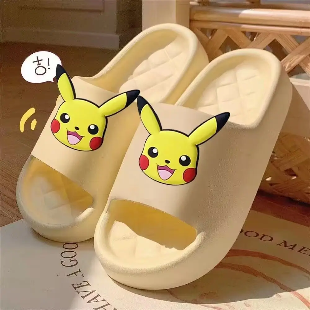 

Pokémon Pikachu Slippers Female 2025 Summer New EVA Super Soft Home Non-slip Anti-odor Sandals Slippers Can Be Worn Outside