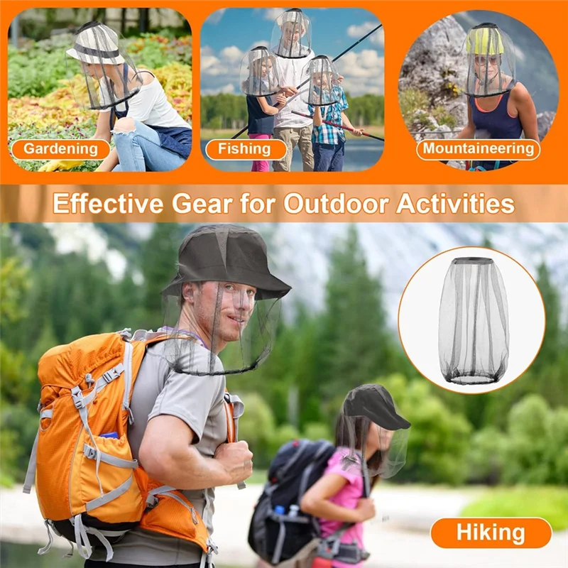THIVN-12 Pcs Bug Net Protecting Net For Outdoor Hiking Camping Climbing No See Net With Carry Bags For Outdoor