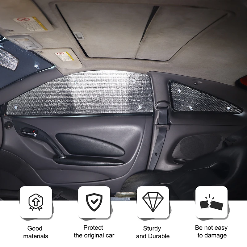 For Toyota Celica 1999-2005 6Pcs Full Window Sun Shade Kit Aluminium Foil Front Side Rear Heat Shield Custom Fit