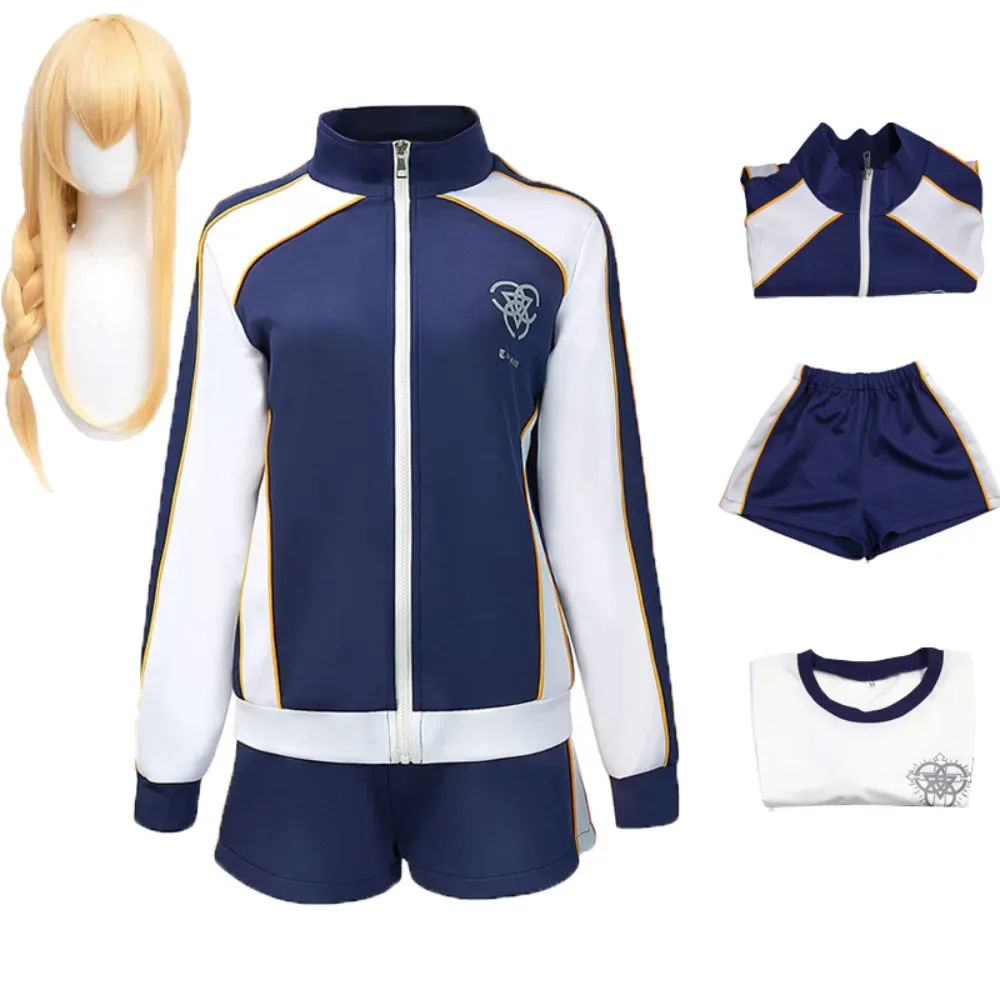 

Iochi Mari Cosplay Costume Anime Blue Archive School Uniform Women Athletic Wear Outfits Halloween Party Coat Top Shorts Suit