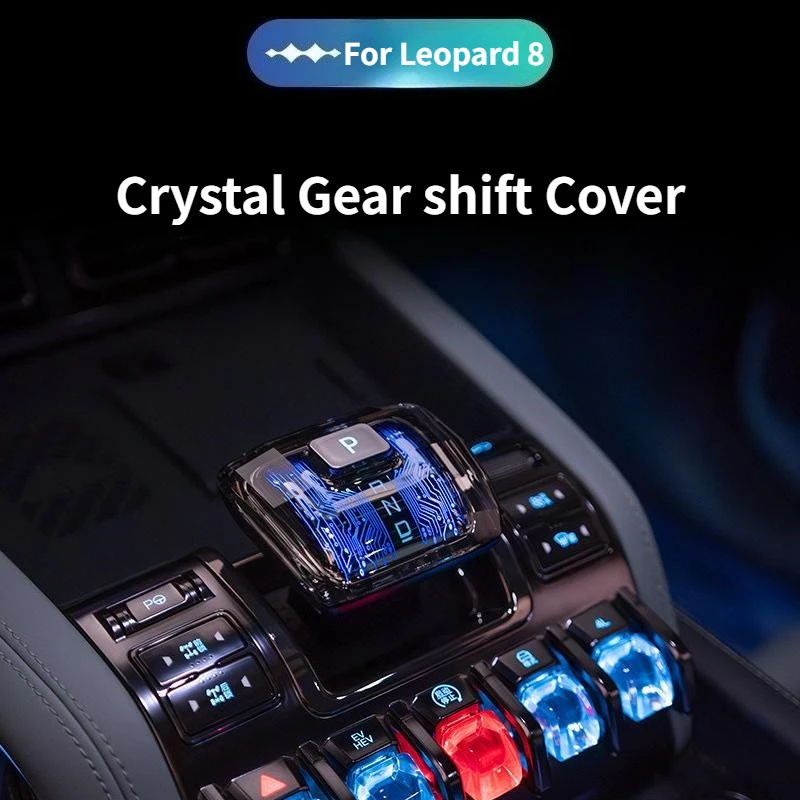 

Crystal Gear Shift Knob Cover With LED Colorful Atmosphere Light for BYD Leopard 5 8 Shark 6 Formula 2024 2025 Car Accessories
