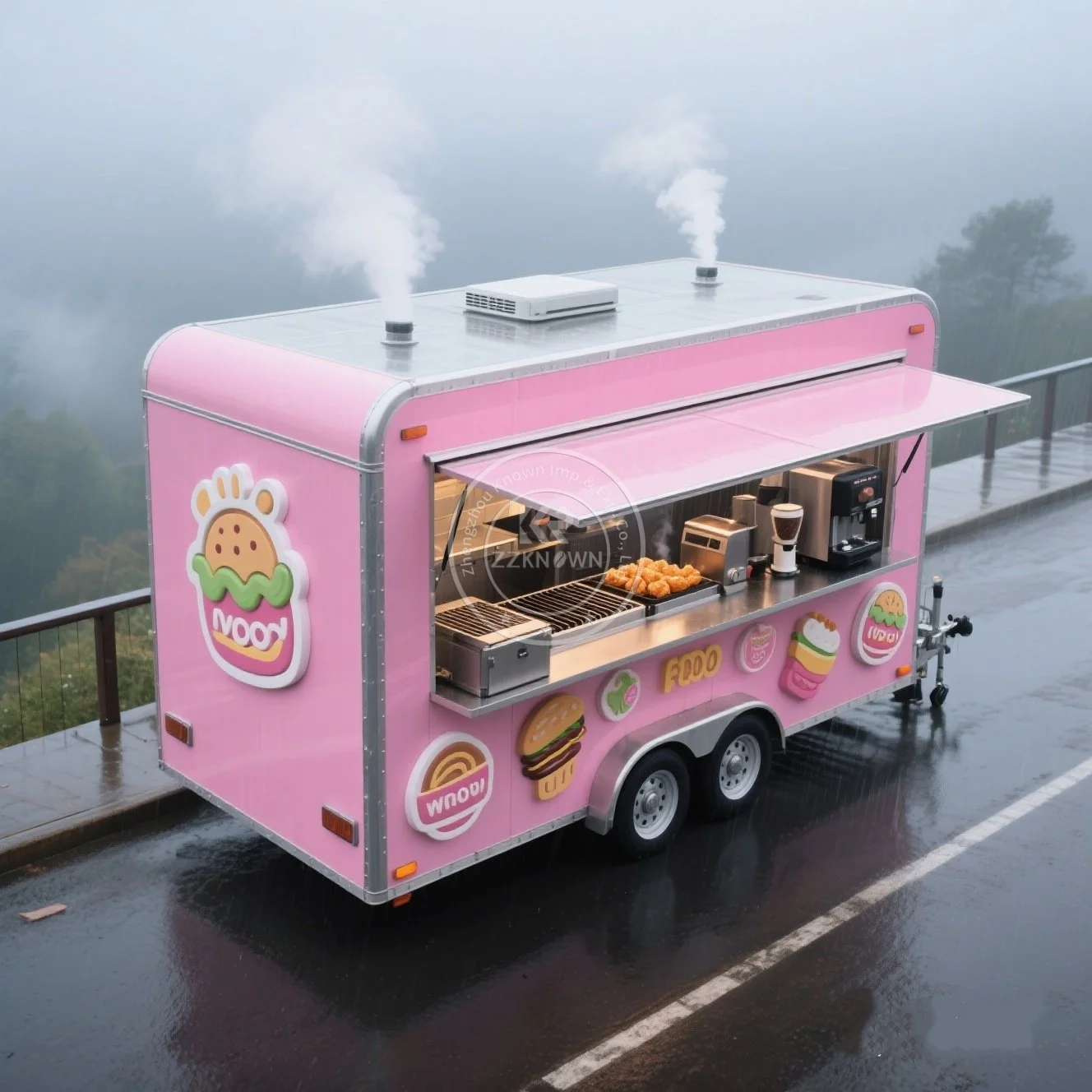 

2025 Mobile Coffee Trailer USA Standard Food Vending Cart Food Car Custom Color Pull The Dining Cart
