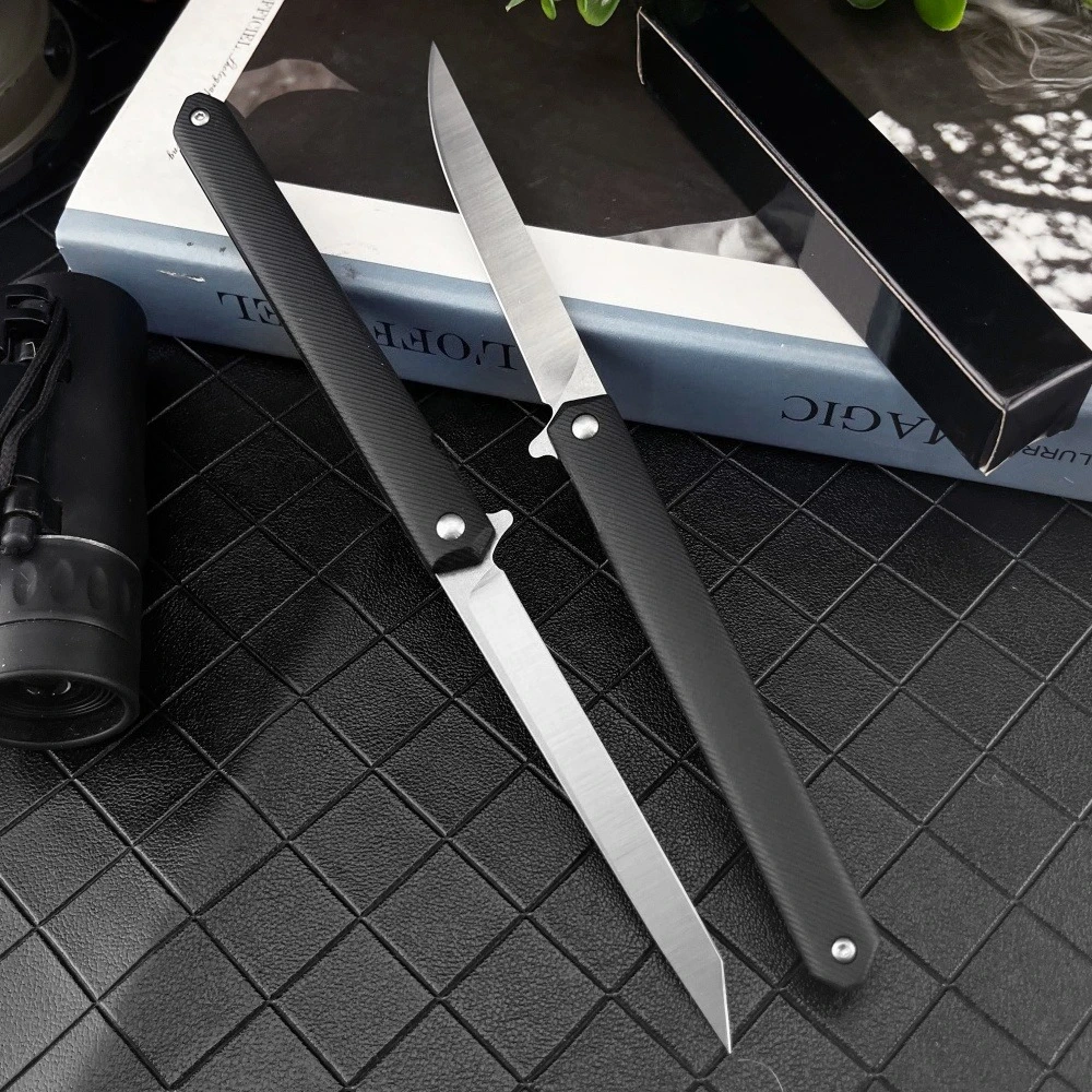 Cuchillos duraderos y ligeros de nuevo estilo, hoja 7Cr13MoV, mango de nailon reforzado, cuchillos de autodefensa para exteriores, cuchillo plegable EDC