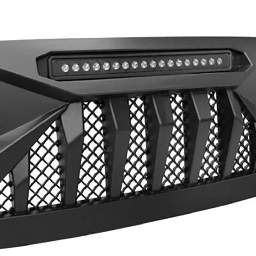Bumper Racing Grills For Gladiator JT Front Grille Demon Grill W/LED Off-Road Lights Bar Modified For Wrangler JL 2018-2022
