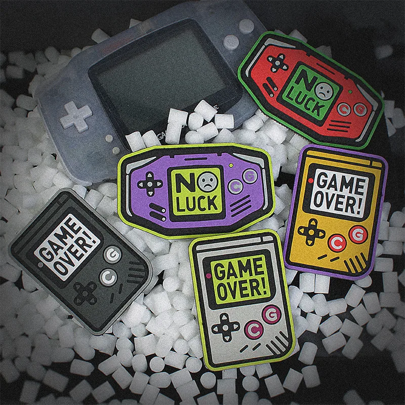 GAME OVER NO LUCK PATCH 3D PVC Tactical Military Badges DIY Clothing Novelty Sticker Backpack Gamer Failed To Pass Patches