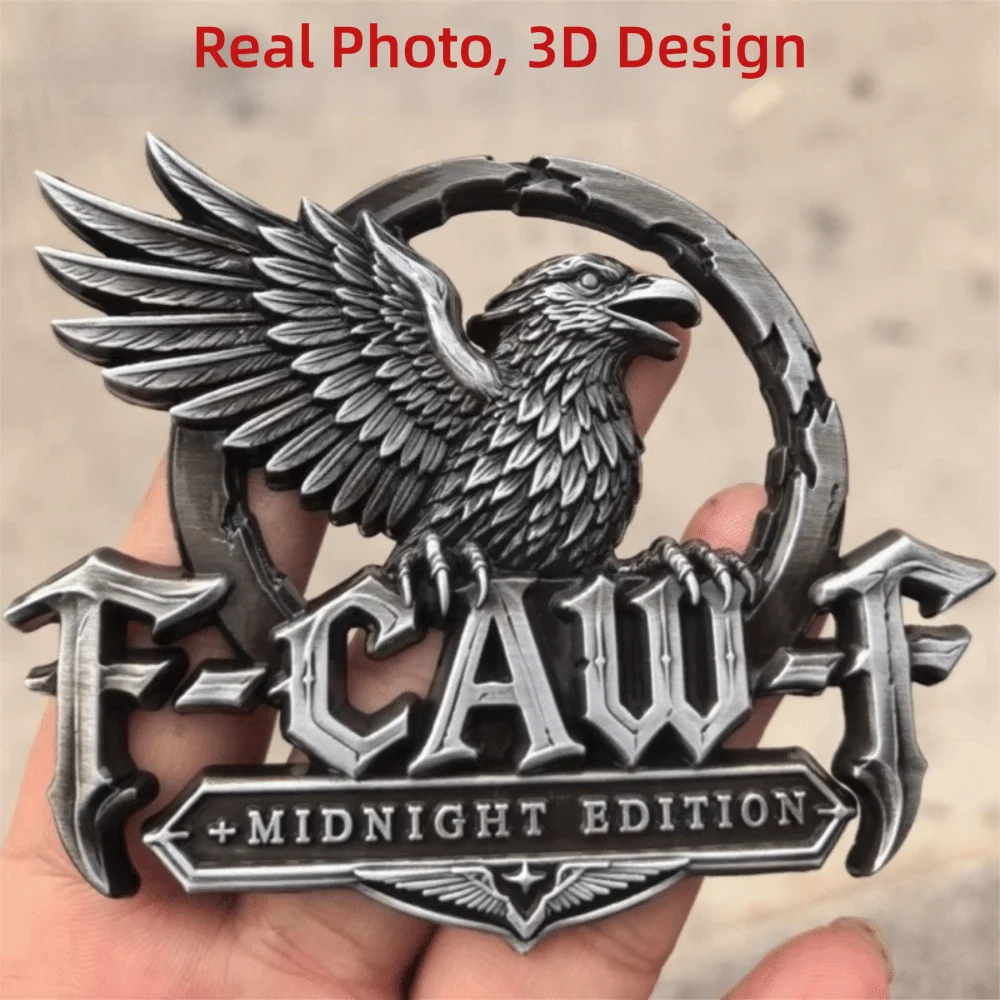 Raised 3D Relief Car Emblem Waterproof Eagle Motif Raven Wing Car Sticker Self-adhesive Self-adhesive Car Emblem