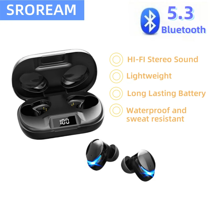 

Wireless Bluetooth Headphones High-end in-ear 2024 new noise-cancelling mini ultra long life men's sports HiFI Stereo Headphones