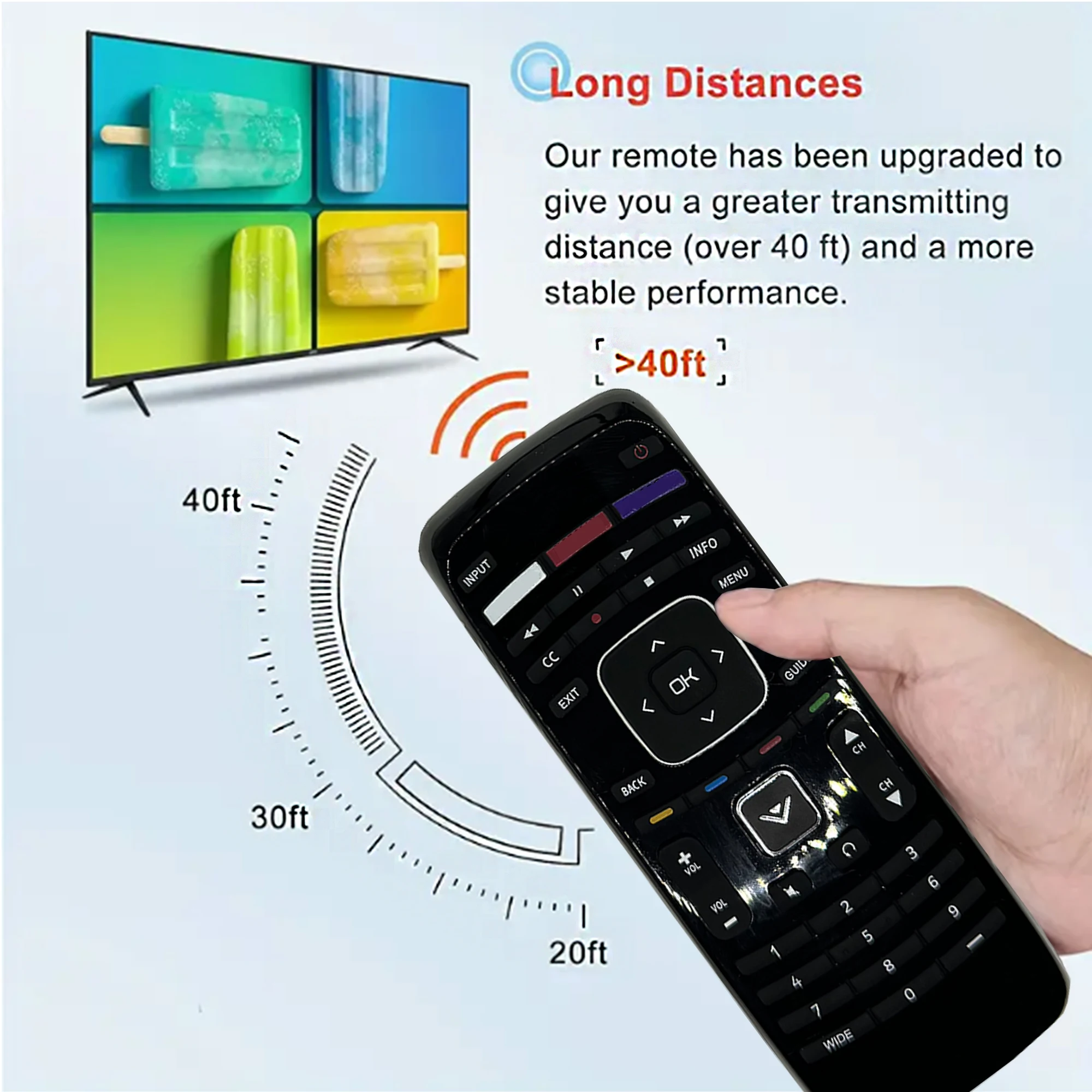 XRT112 Replacement Remote Control fit for Vizio Smart Internet LED TV D-Series M-Series P-Series V-Series UHD LED LCD Smart TV