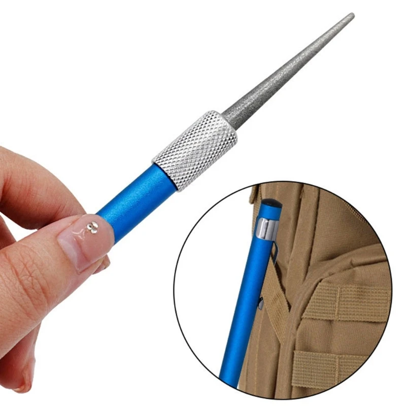 Fishhooks Sharpener Tool Easy To Use Fishhooks Sharpener Double Tip Fishing Grindings Hook Sharpener Sharply for Outdoor 448D