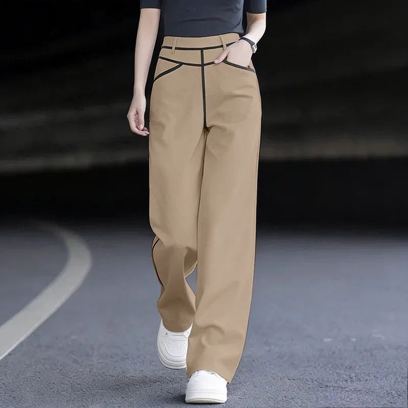 

ZANZEA 2026, женские элегантные офисные женские брюки, модные прямые брюки с высокой талией, повседневные карманы, уличная одежда, длинные брюки OL