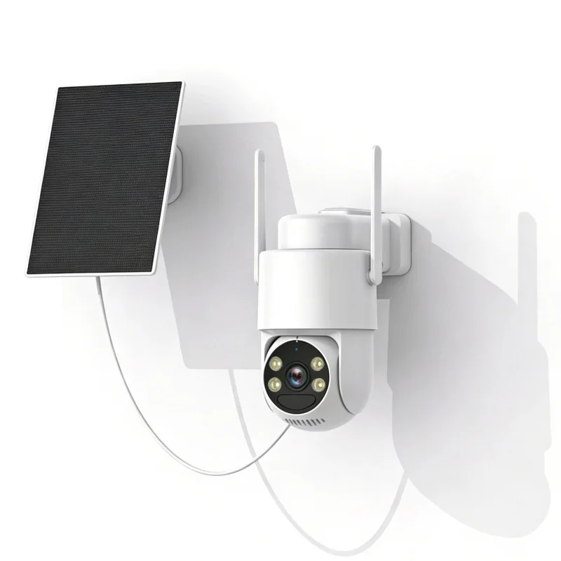 Outdoor Battery Solar Charging PIR Detection 4MP Tuya Wireless PTZ Security Wifi Solar Camera With 3W Solar Panel
