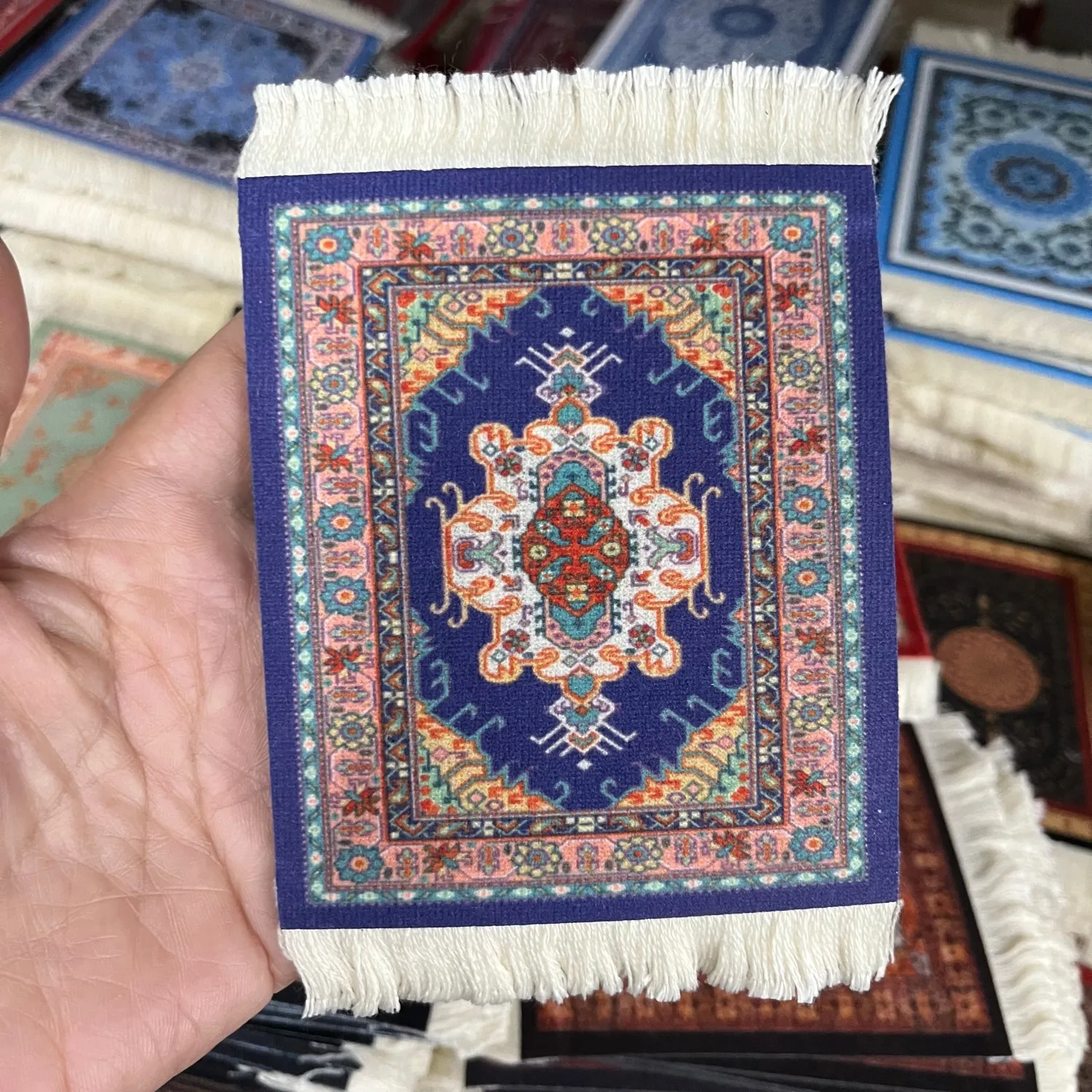 

10-Piece Set, 10 Pieces of the Same Style Per Set, Persian Style Coasters, Symmetrical Design, Drink Coasters, with Tassel Design, Finely Textured Accessories for Kitchen/Living Room Use, Eid Al-Fitr