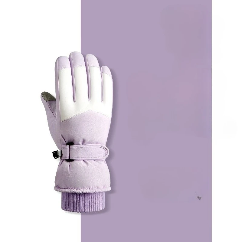 

Gloves women's winter velvet thickened warm and cold-proof touch screen men's windproof electric vehicle ski gloves