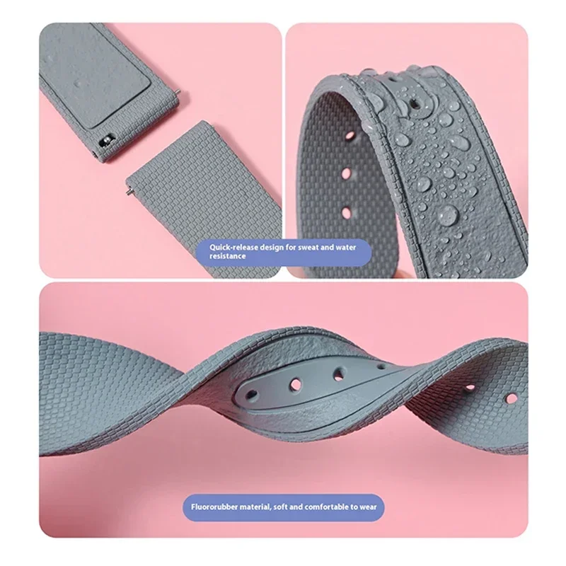 Neues Fluorkautschukarmband für SwatchOmega MoonSwatch FKM für Seamaster 300, wasserdichtes Sportuhrenarmband mit Schnellverschluss, 20 mm