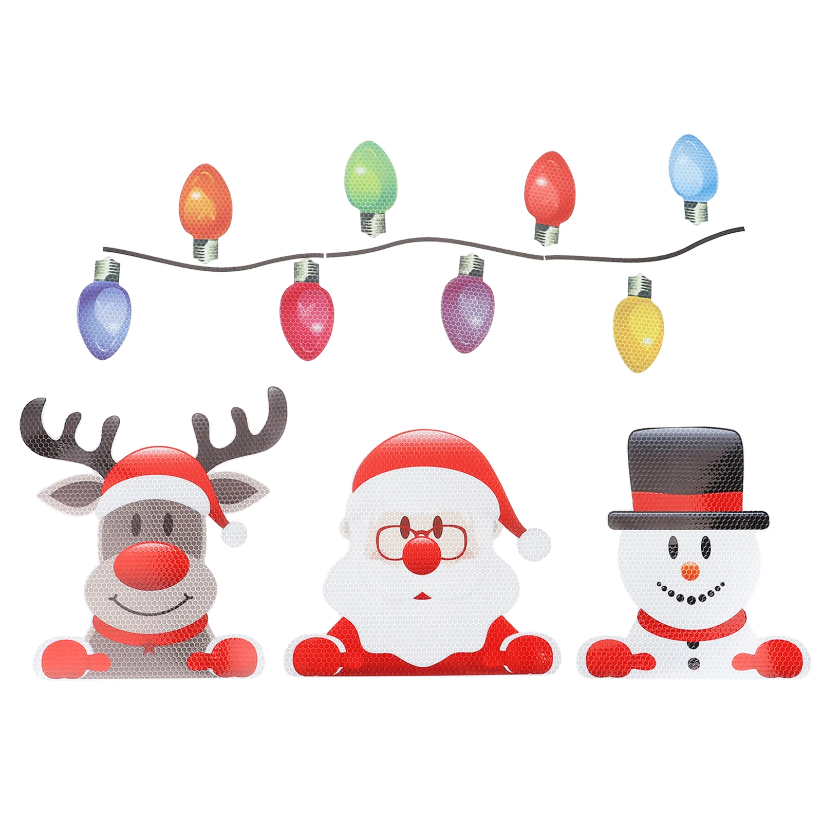 

Christmas Decorations Light Bulb Shaped Sticker Reflective naments for Car Refrigerator Kitchen Christmas