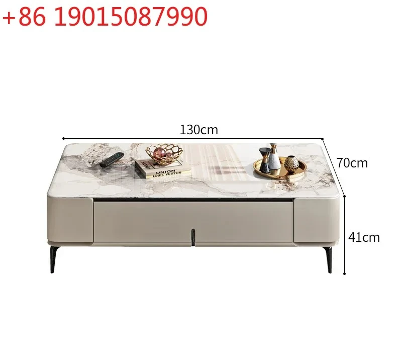 

Italian light luxury rock slab coffee table TV cabinet simple living room home modern minimalist, small apartment tea table