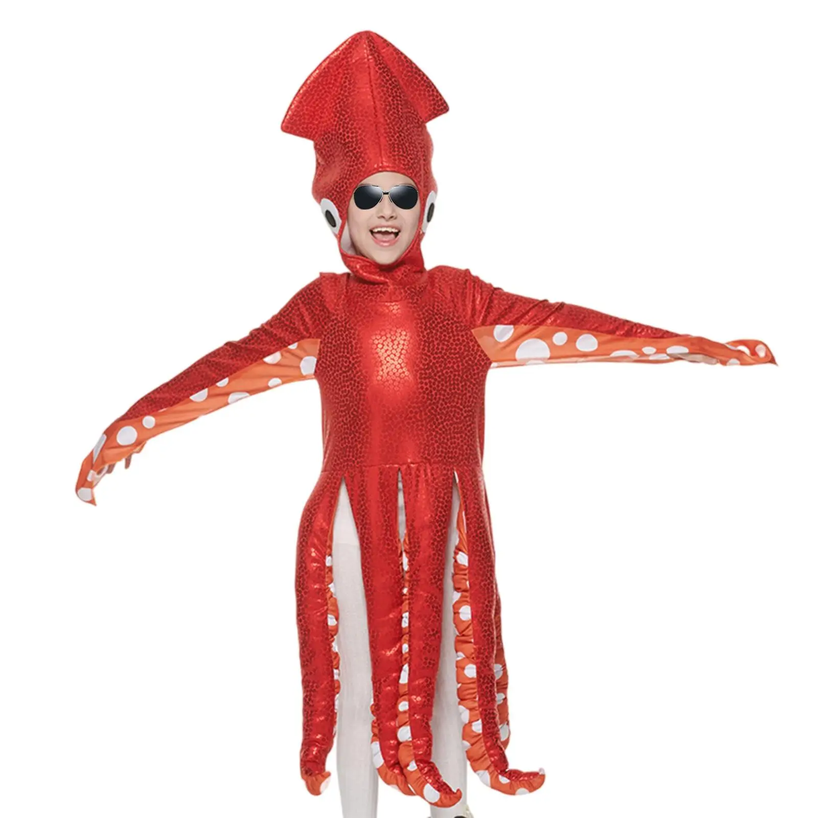 Cute Squid Costume for Children Boys Girls Fancy Dress Carnival Festival Stage Performance Outfit