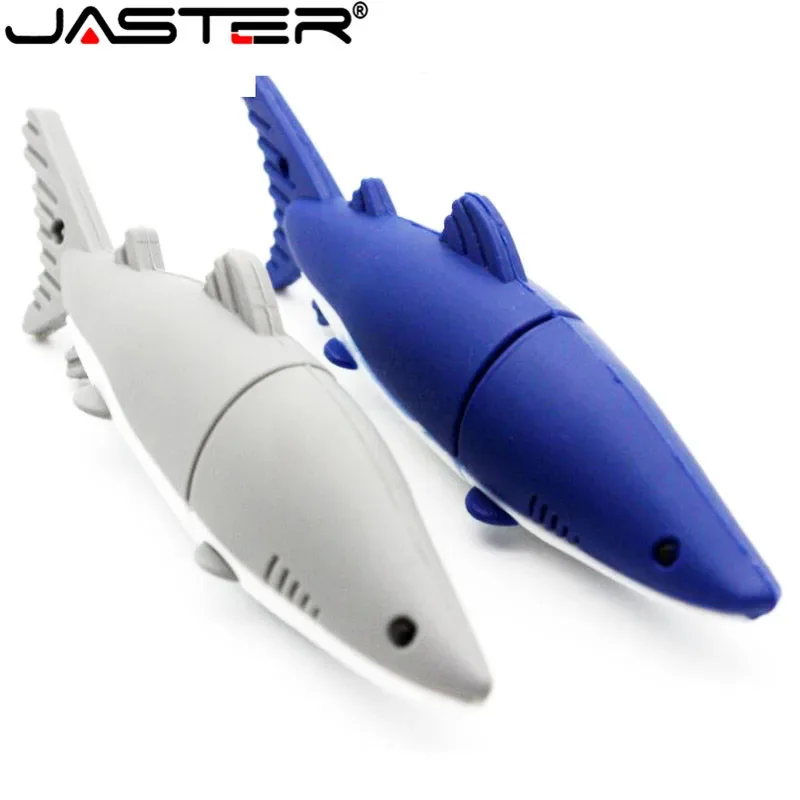 JASTER-Shark Shark USB Flash Drive, Desenhos Animados Novidade, Estilo Cool, Full Capacity, Disco U, Memory Stick 8GB, 32GB, 64GB, 128GB