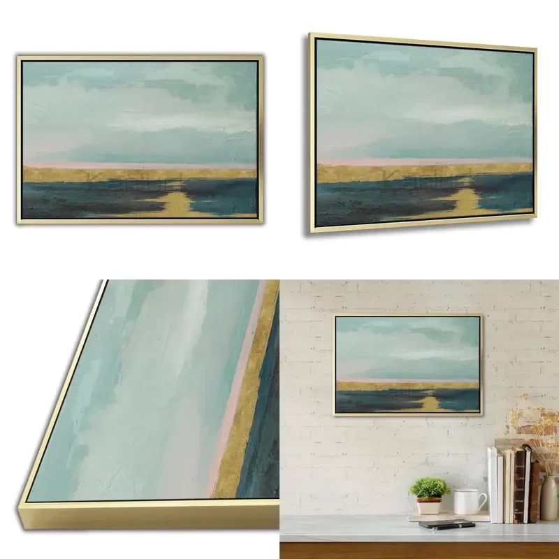 for Handmade Abstract Landscape Frame Print Canvas Mural