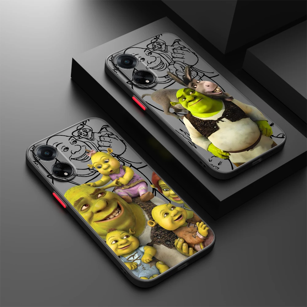 C-Cartoons Moive S-Shreks Coon Frosted Translucent For OPPO X5 X3 A54S A5 A94 A16 A53S A57 A74 A72 A96 A98 A78 5G Soft