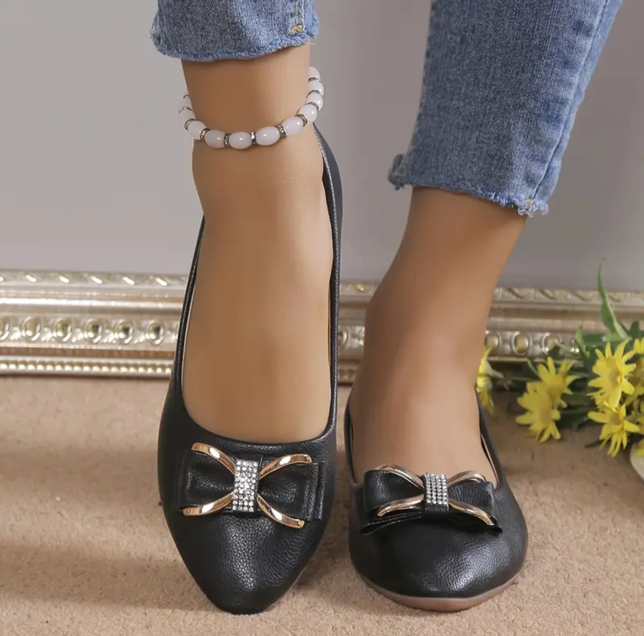 

*Spring Autumn New Pointed Bow Sexy/Comfortable Flat Shoes Fashionable/Hot Selling Anti Slip Work and Leisure Shoes for Women