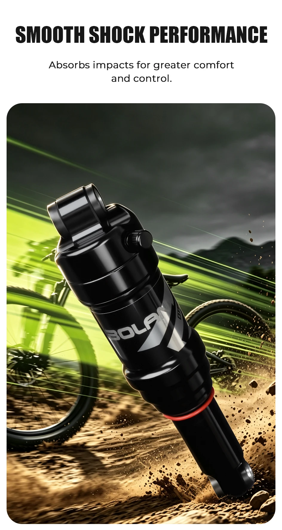 BOLANY Soft Tail Bike Air Rear Absorber Mountainbike Hintere Stoßdämpfer Suspension XC DH Shock MTB 165/190/210/230mm Fahrrad Teile – Detail 9