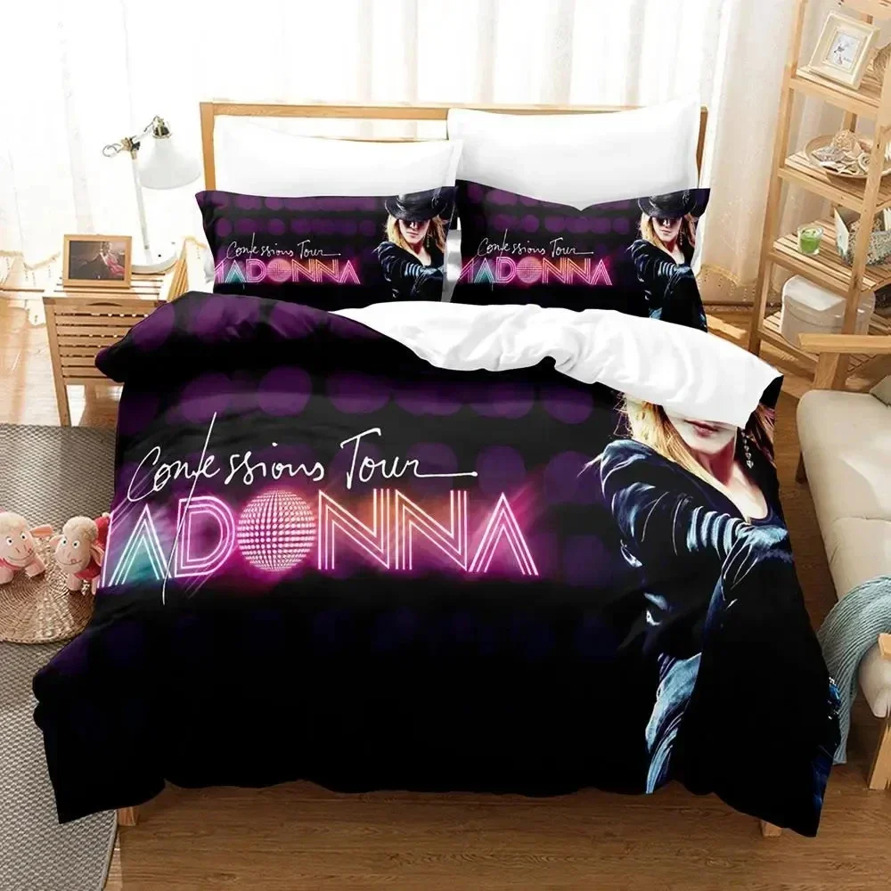 Exquisite 3D Print Madonna Confessions Tour Bedding Set,Duvet Cover Bed Set Quilt Cover Pillowcase,King Queen Twin Size Boys Gir