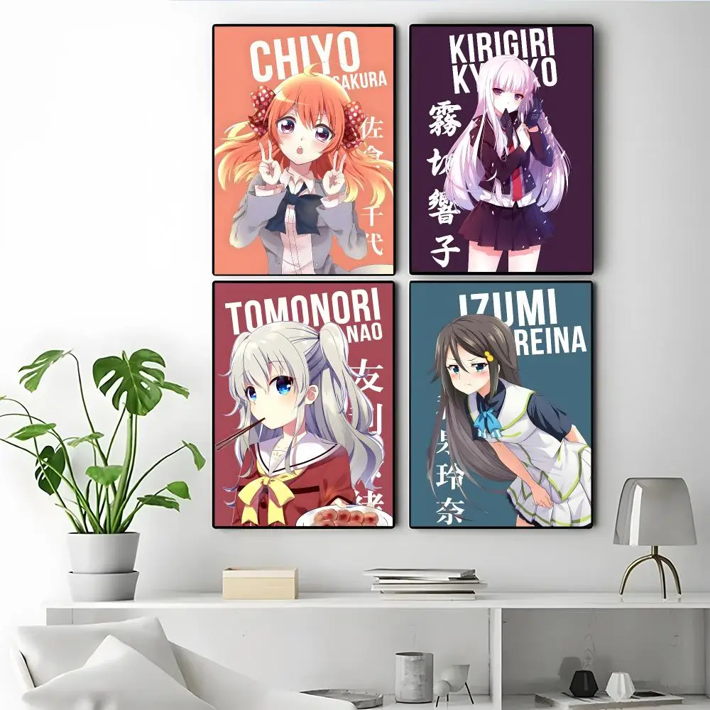 Anime Charlotte Poster Poster Self-adhesive Art Waterproof Paper Sticker Coffee House Bar Room Wall Decor