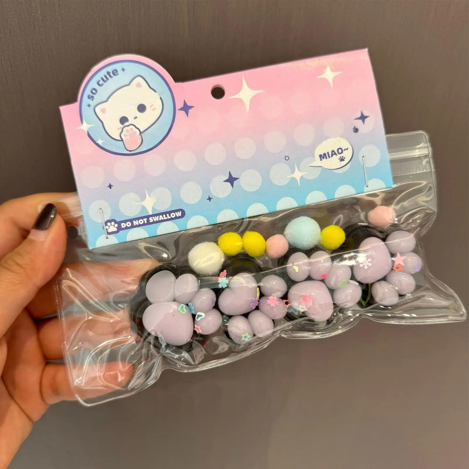 Brinquedo de apertar pata de gato, aparelho macio para alívio do estresse, tamanho de bolso, suporte para emoção, companheiro para crianças, adolescentes, adultos, escola de viagem