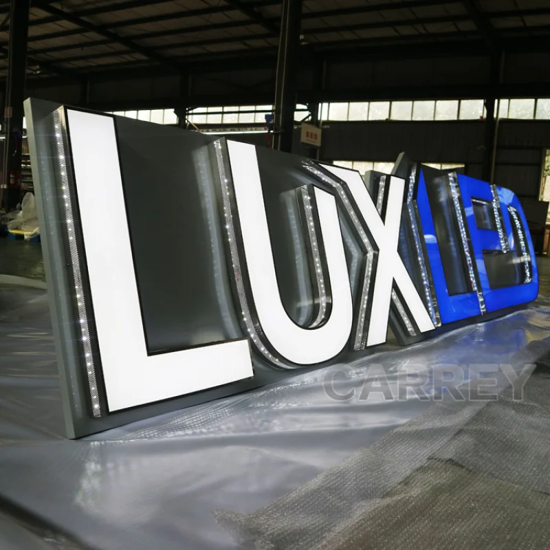 custom.CARREY Custom Signboard Maker Outdoor Restaurant Hotel Business Shop 3d Led Storefront Grow Signboard Sign Board Shop