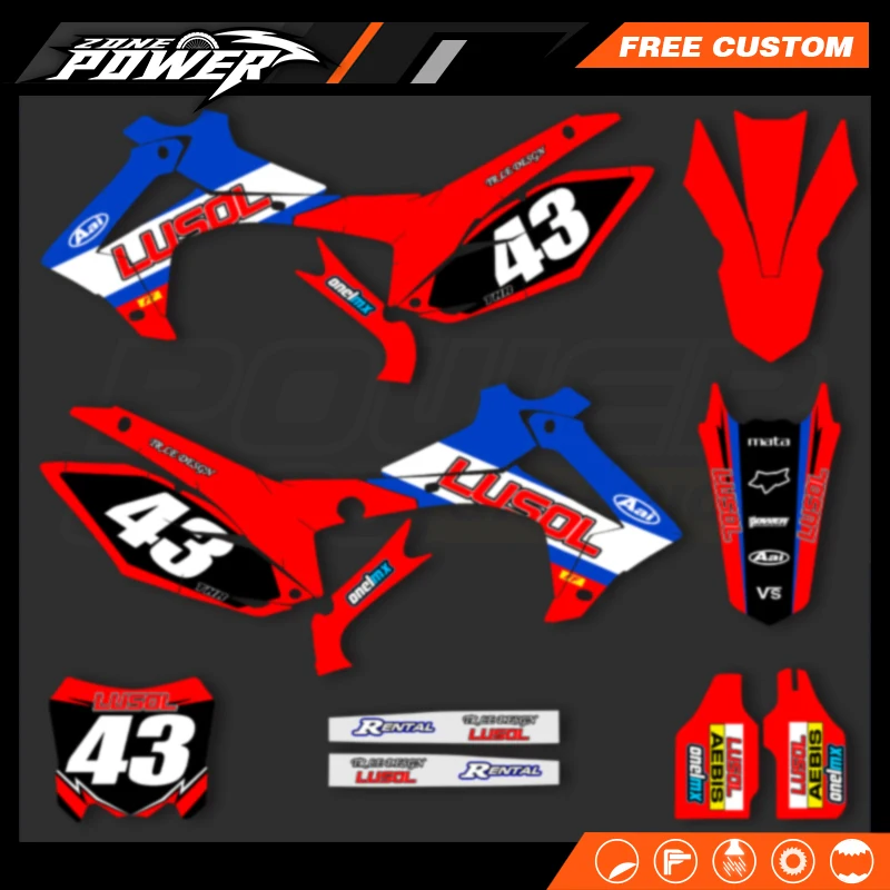 Powerzone دراجة نارية الرسم ملصقات مصورة أطقم لهوندا CRF450 CRF450R 2013-2016 CRF250 CRF250R 2014 2015 2016 2017 80