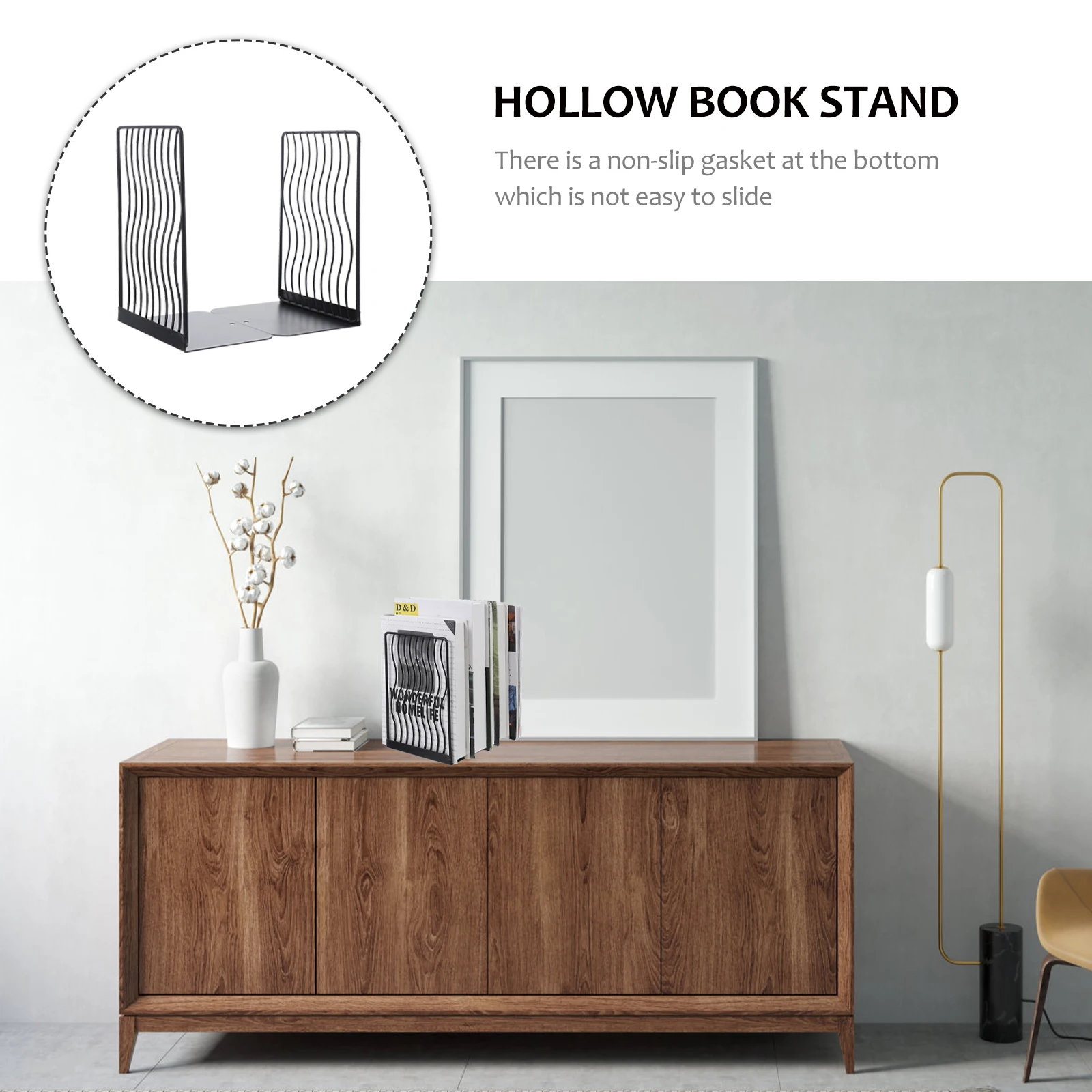

2 Pcs Booklet Suit Unique Bookends for Desk Desktop Stands Holder Metal Support Shelves
